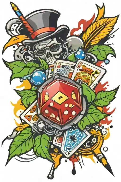 Gambling your life tattoo design idea
