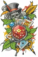 Gambling your life tattoo design idea