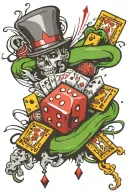 Gambling your life tattoo design idea