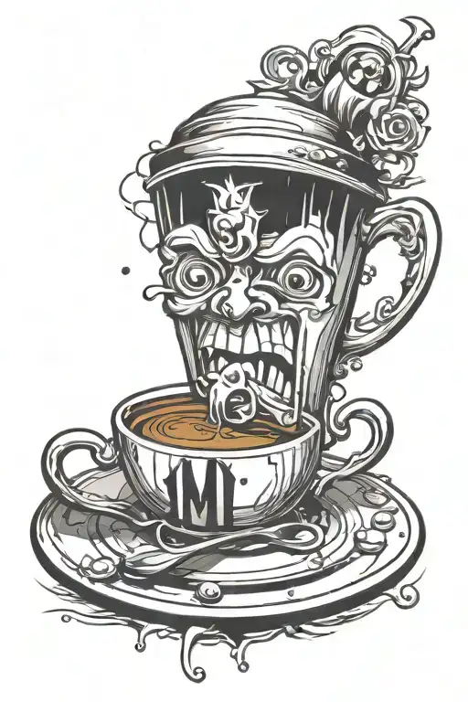 coffee comic tattoo design idea