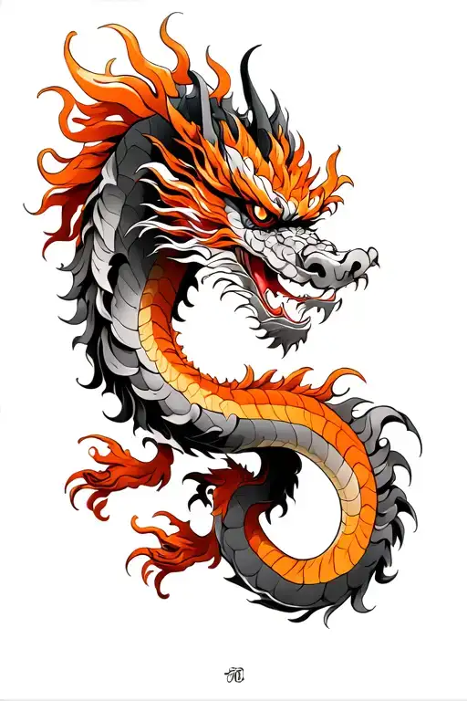 chinese dragon wrapped around fore arm tattoo design idea