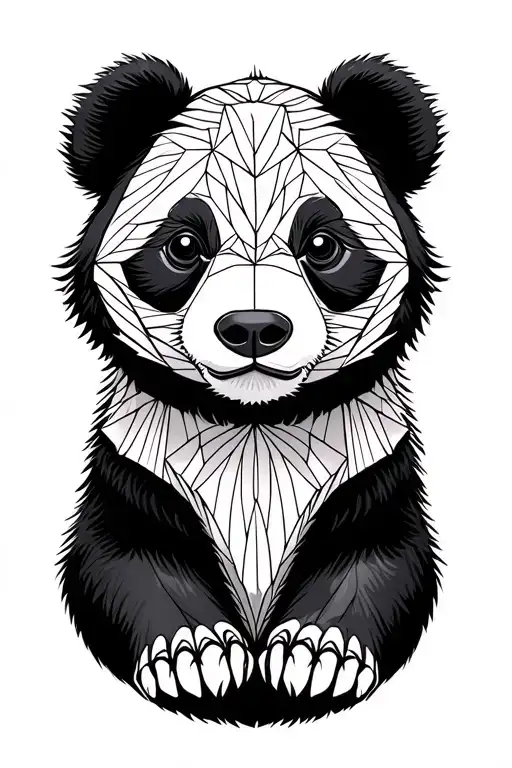 Panda bear cub tattoo design idea
