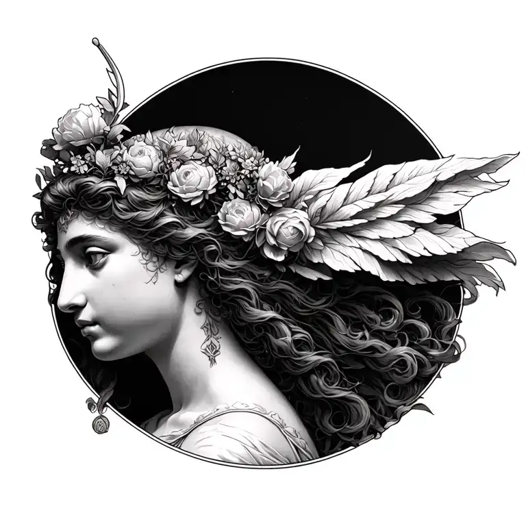Hadés Ariane Eden Achille Greek mythology tattoo design idea