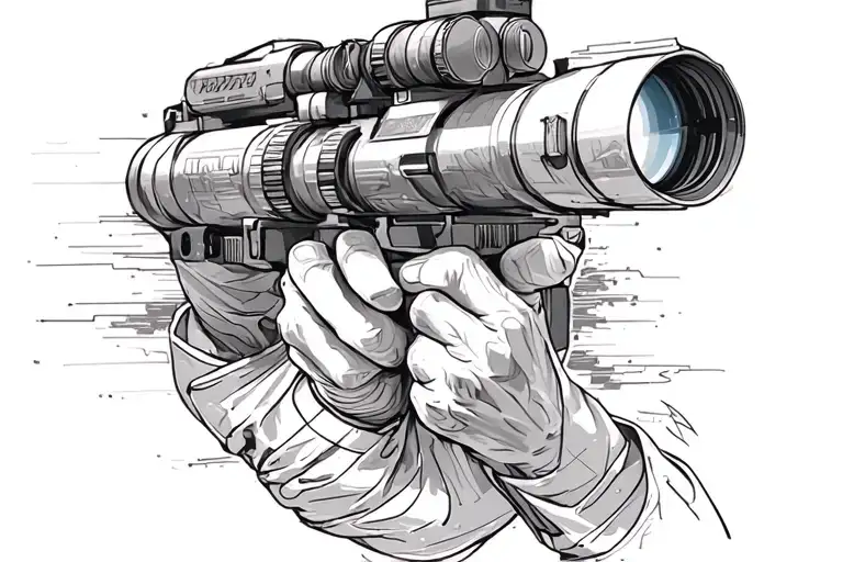 Sniper scope focused tattoo design idea