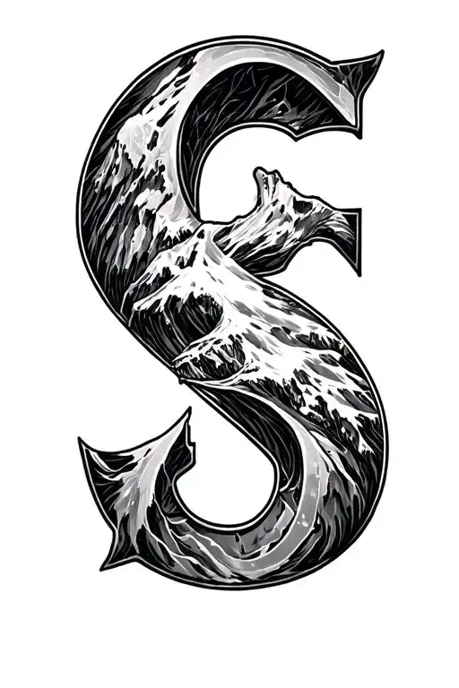 Mont Blanc with the letter G tattoo design idea