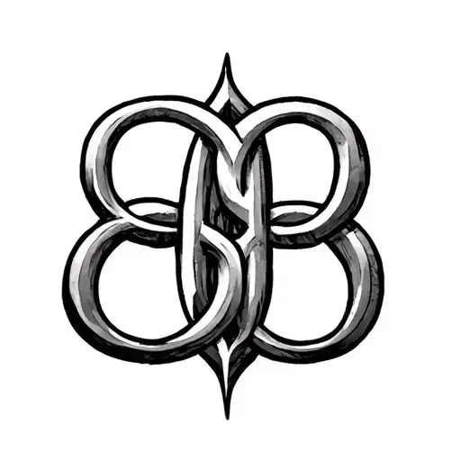 Greek Alpha and Omega symbols combined together tattoo design idea