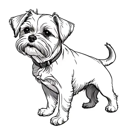Maltese dog tattoo design idea
