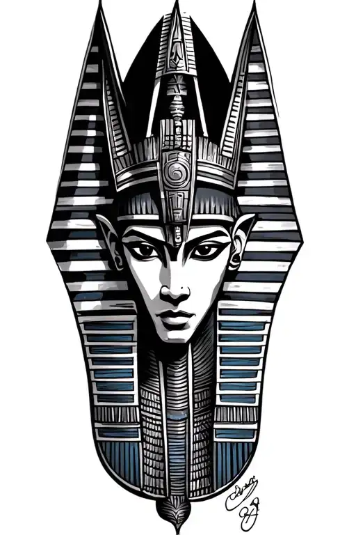 Anubis Egyptian Tattoo design featuring characters tattoo design idea
