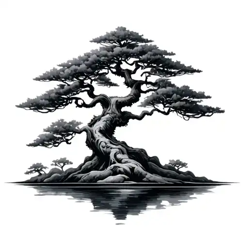 bonzai tree tattoo design idea