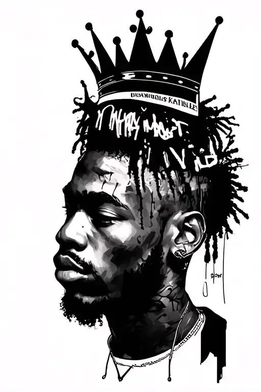 create me a fore arm tattoo in with a basquiat crown as well as his other art from him while adding dc shape outline tattoo design idea
