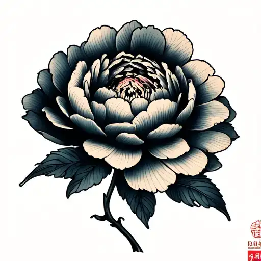 peony flowers tattoo design idea