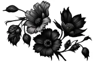 wildflower sleeve tattoo design idea