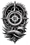 nautical compass tattoo design idea