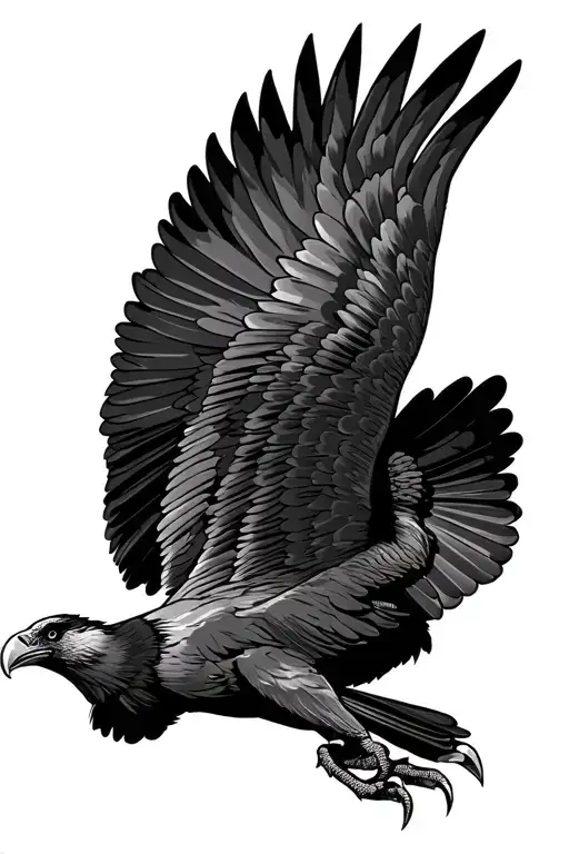 Andean Condor flying with talons showing tattoo design idea