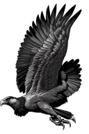 Andean Condor flying with talons showing tattoo design idea