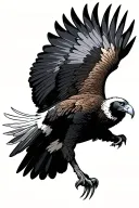 Andean Condor flying with talons showing tattoo design idea