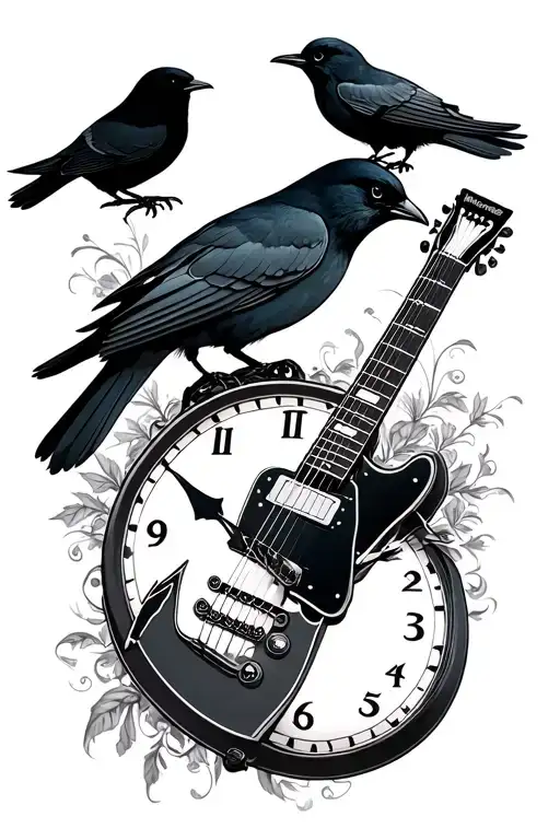 ; That signifies mental health awareness, with the birds from Paul Reed Smith, Guitars and and a time piece and the Sane tattoo design idea