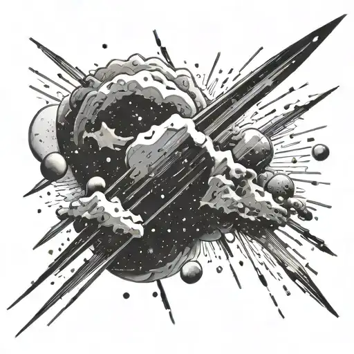 meteor shower tattoo design idea