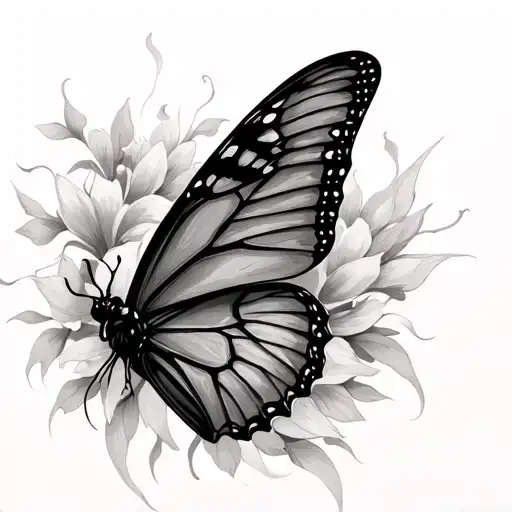 bullet butterfly wings tattoo design idea