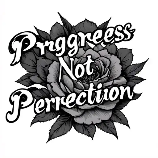 Progress Not Perfection tattoo design idea