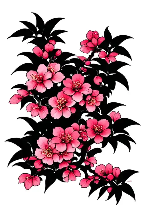 cherry blossom tree tattoo design idea