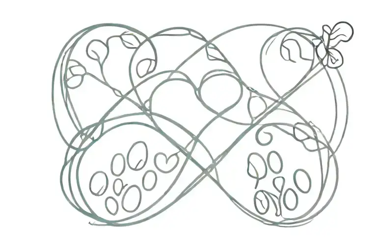 paw prints with infinity symbol intertwined tattoo design idea