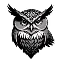 Gothic Owl tattoo design idea
