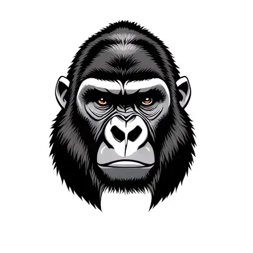 gorilla face tattoo design idea