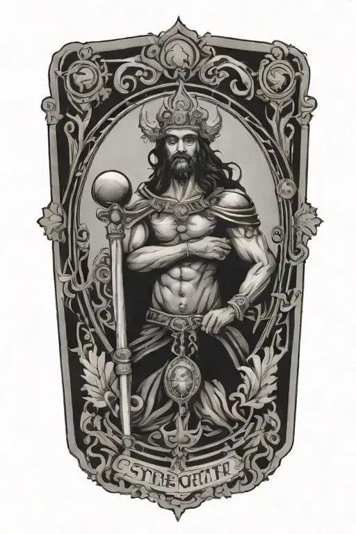strength tarot card tattoo design idea