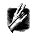 A simple, delicate design of a tiny hand wrapped around your finger, perhaps with thin lines and soft shading. You could tattoo design idea