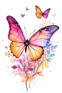 Dog lover and universe hope butterflies tattoo design idea