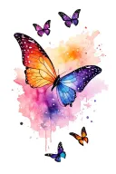 Dog lover and universe hope butterflies tattoo design idea