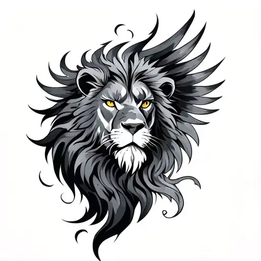 Phoenix And Lion tattoo design idea