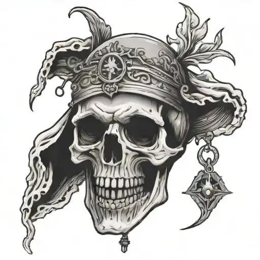 deamon skull death tarot card hand tattoo design idea