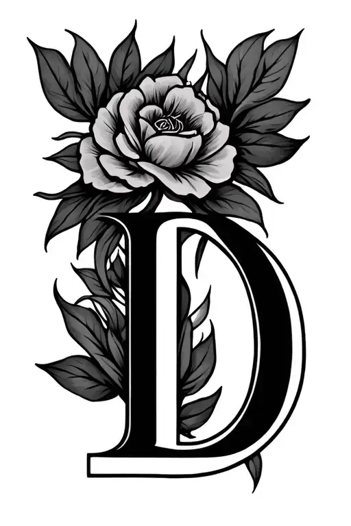 tattoo which covers an existing letter d tattoo design tattoo design idea