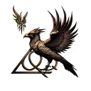 Harry Potter Phoenix Deathly hallows and. always  tattoo design idea