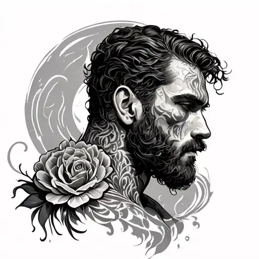 back tattoo for man, ilia topuria tattoo design idea