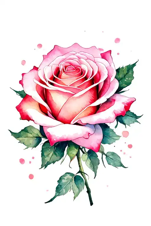 Watercolor Rose tattoo design idea