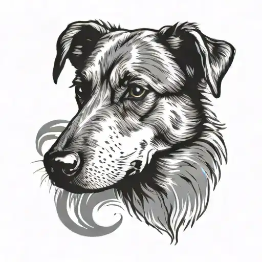 dogs nose print in a heart tattoo design idea