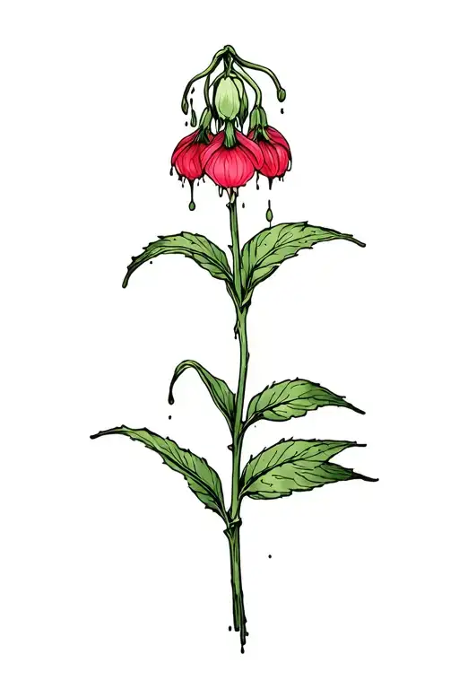 the flower bleeding hearts tattoo design idea