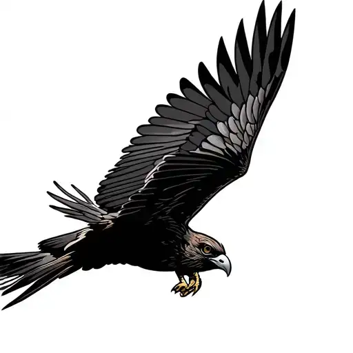 Buzzard Flying tattoo design idea