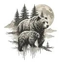 bear scratch marks and in the scratch marks i want feathers and pine trees and a bear and mountins and the moon   tattoo design idea