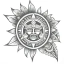 aztec sun tattoo design idea