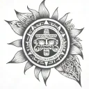 aztec sun tattoo design idea