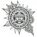 aztec sun tattoo design idea