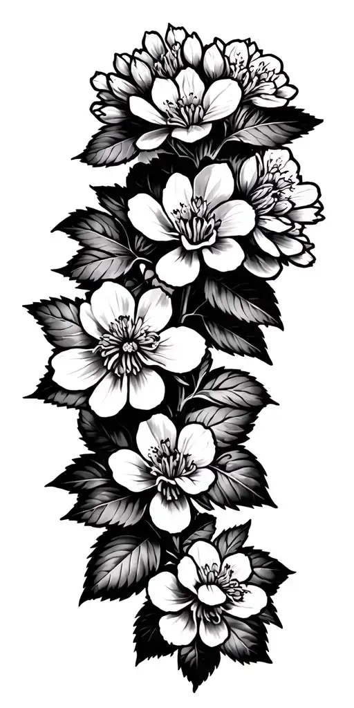 idaho syringa flowers tattoo design idea