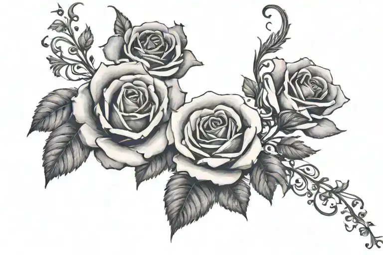 rose vine wrapping around the upper arm   tattoo design idea