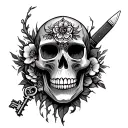 Oya storm tattoo, Ogun machete, Elegua keys, Muertos skull tattoo design idea
