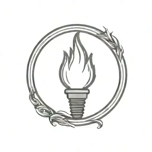 alan wake torch icon tattoo design idea