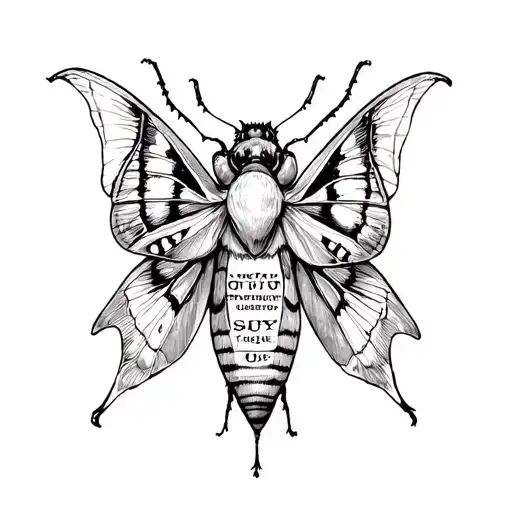 moth with ouija board wings tattoo design idea